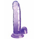 Заказать Фиолетовый фаллоимитатор с мошонкой на присоске 7’’ Cock with Balls - 20,3 см.