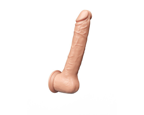 Заказать Телесный рельефный фаллоимитатор-реалистик на присоске - 19 см.