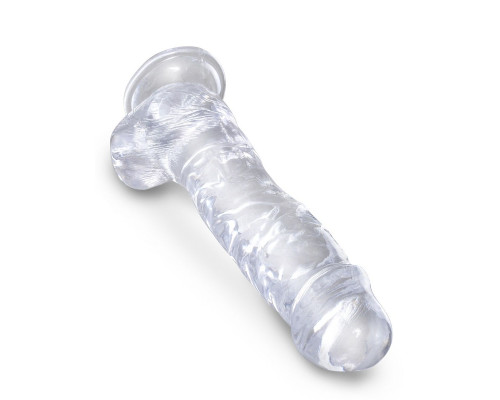 Заказать Прозрачный фаллоимитатор 8  Cock with Balls - 22,2 см.