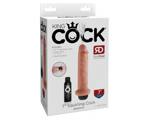 Заказать Фаллоимитатор с имитацией семяизвержения 7  Squirting Cock - 21,6 см.