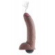 Заказать Коричневый фаллоимитатор с эффектом семяизвержения Squirting Cock with Balls - 22,9 см.