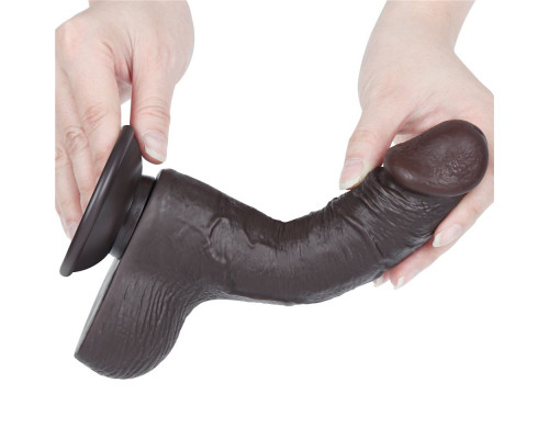 Заказать Коричневый фаллоимитатор-реалистик 7.5 Sliding Skin Dual Layer Dong - 19,5 см.