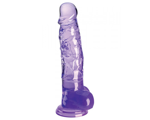 Заказать Фиолетовый фаллоимитатор с мошонкой на присоске 8’’ Cock with Balls - 22,2 см.