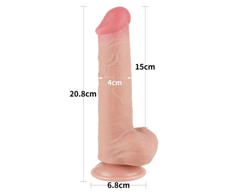 Заказать Телесный фаллоимитатор 8 Sliding Skin Dual Layer Dong - 20,8 см.