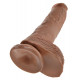 Заказать Фаллоимитатор-мулат с мошонкой 10  Cock with Balls на присоске - 25,4 см.
