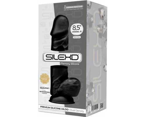 Черный фаллоимитатор SILEXD Model 4 - 21,5 см.
