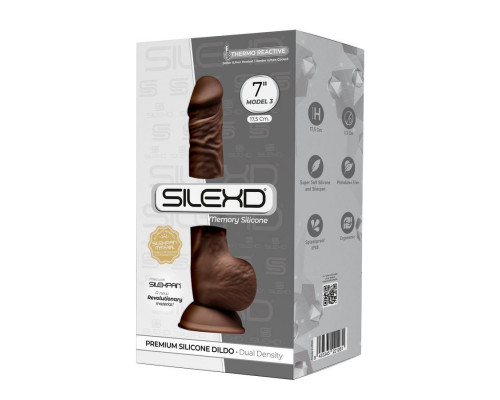 Коричневый фаллоимитатор SILEXD Model 3 7  - 17,5 см.