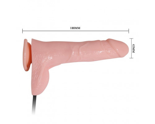 Заказать Телесный фаллоимитатор с функцией подкачки Inflatable - 18,8 см.