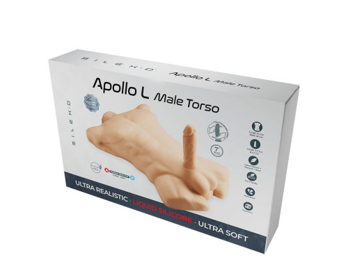 Телесный мужской торс с фаллоимитатором SILEXD Apollo L 7