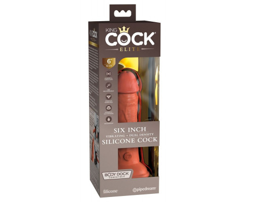 Заказать Фаллоимитатор цвета карамели 6  Vibrating Silicone Dual Density Cock - 17,8 см.