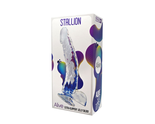 Прозрачный фаллоимитатор на присоске Stallion Jelly Dildo - 22 см.