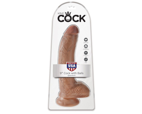 Заказать Фаллоимитатор-мулат 9  Cock with Balls - 22,9 см.