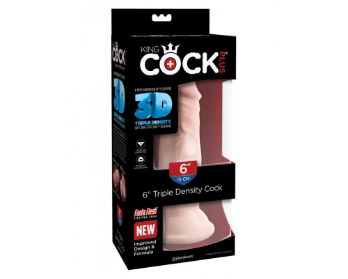 Заказать Телесный фаллоимитатор на присоске 6  Triple Density Cock - 18,4 см.