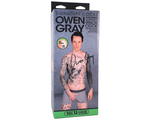 Заказать Телесный фаллоимитатор с мошонкой на съемной присоске Owen Gray Signature Cocks - 23,5 см.
