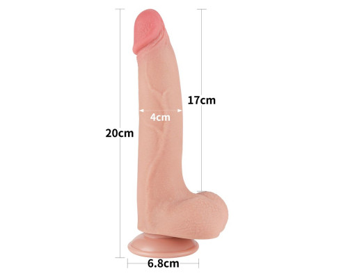Заказать Телесный фаллоимитатор 8.5 Sliding Skin Dual Layer Dong - 20 см.