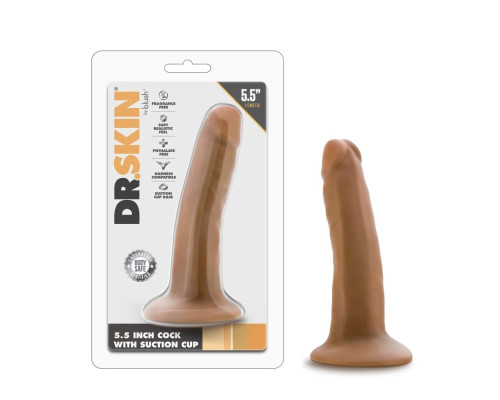 Карамельный фаллоимитатор 5.5 Inch Long Dildo With Suction Cup Base - 13,9 см.