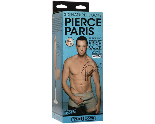 Заказать Телесный фаллоимитатор-реалистик Signature Cocks Pierce Paris со съемной присоской - 23,5 см.