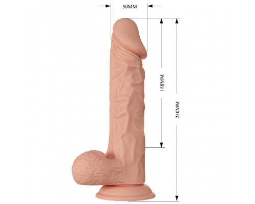 Заказать Телесный фаллоимитатор-реалистик Buraq на присоске - 24 см.