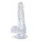 Заказать Прозрачный фаллоимитатор King Cock Clear 6  Cock with Balls - 17,8 см.