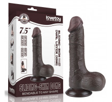 Коричневый фаллоимитатор-реалистик 7.5 Sliding Skin Dual Layer Dong - 19,5 см.