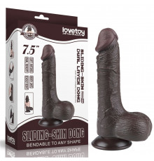 Коричневый фаллоимитатор-реалистик 7.5 Sliding Skin Dual Layer Dong - 19,5 см.