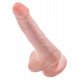 Заказать Телесный фаллоимитатор с мошонкой и присоской 6  Cock with Balls - 17,8 см.