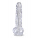 Заказать Прозрачный фаллоимитатор 8  Cock with Balls - 22,2 см.
