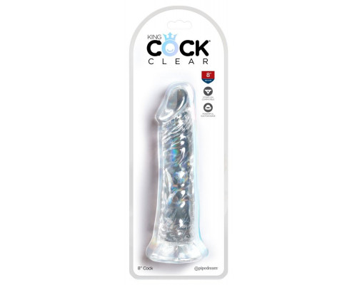 Заказать Прозрачный фаллоимитатор 8 Inch Dildo - 21,8 см.