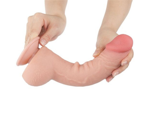 Заказать Телесный фаллоимитатор 9.5 Sliding Skin Dual Layer Dong - 24 см.