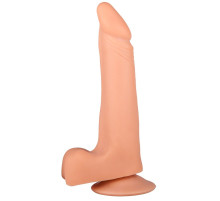 Фаллоимитатор-реалистик с мошонкой на присоске - 17,8 см.