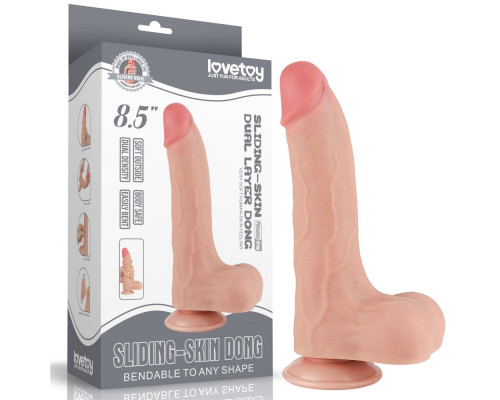 Заказать Телесный фаллоимитатор 8.5 Sliding Skin Dual Layer Dong - 22 см.