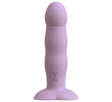 Сиреневый вибростимулятор на присоске Heart Guy - 19,5 см.