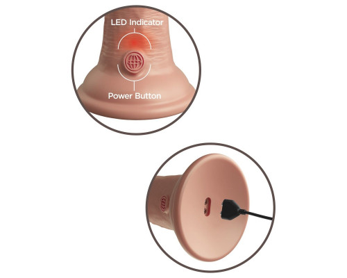 Заказать Телесный вибратор-реалистик на присоске 6  Vibrating Silicone Dual Density Cock - 17,8 см.
