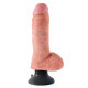 Заказать Вибромассажер со съёмной присоской 8  Vibrating Cock with Balls - 20,3 см.