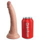 Заказать Телесный вибратор 7  Vibrating Silicone Dual Density Cock with Remote с пультом ДУ - 21 см.