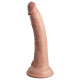 Заказать Телесный вибратор 7  Vibrating Silicone Dual Density Cock with Remote с пультом ДУ - 21 см.