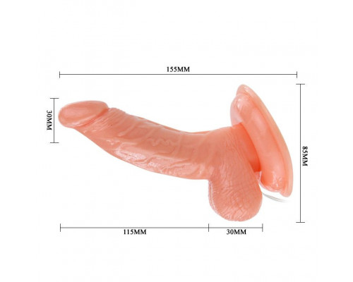 Заказать Вибромассажер-реалистик на присоске - 15,5 см.