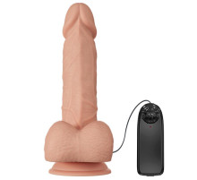 Телесный вибратор-реалистик Bahamut на присоске - 21,8 см.