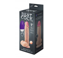 Телесный вибромассажёр-реалистик BEST COCK 7  - 20 см.