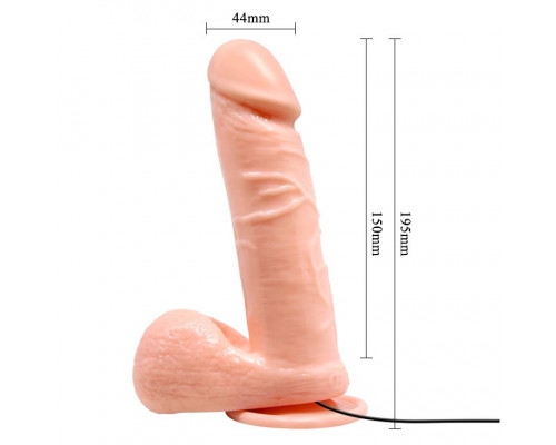 Заказать Телесный вибратор-реалистик с присоской и пультом управления - 19,5 см.