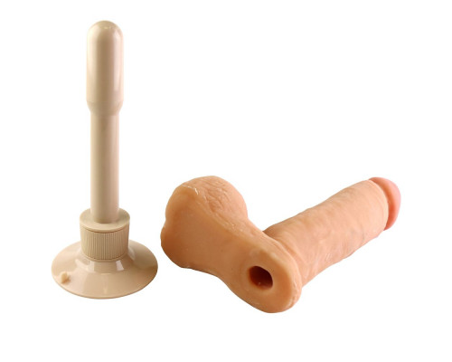Заказать Вибромассажер-реалистик на присоске The Realistic Cock ULTRASKYN Vibrating 8”- 23,5 см.