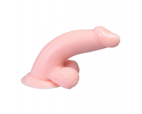Заказать Телесный вибратор Vibrating Dong with Balls - 14 см.