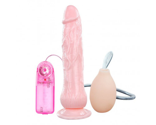 Заказать Вибратор с имитацией семяизвержения Eros Fountain - 19,5 см.