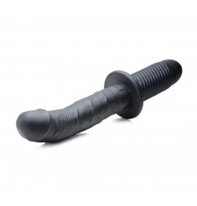 Черный вибратор The Large Realistic 10X Silicone Vibrator with Handle - 30,5 см.