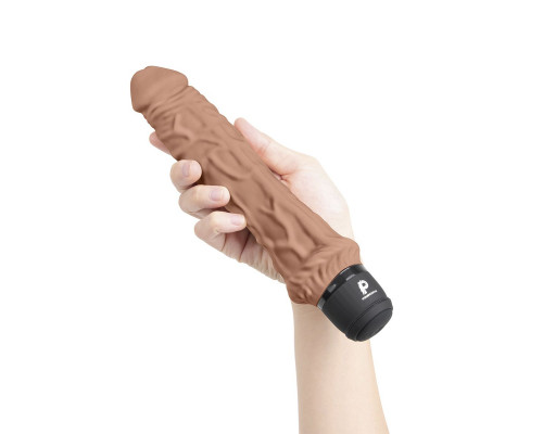 Заказать Кофейный вибратор-реалистик 8  Girthy Realistic Vibrator - 24,5 см.
