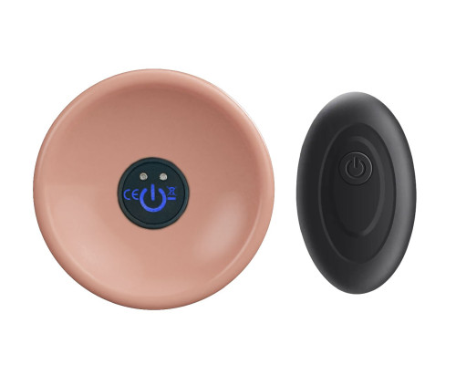 Телесный вибратор-реалистик REAL Standard с пультом ДУ - 17,5 см.