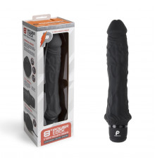 Черный вибратор-реалистик 8  Girthy Realistic Vibrator - 24,5 см.