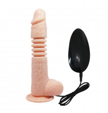 Телесный вибратор с вращением и поступательными движениями Thunder Up - 22 см.