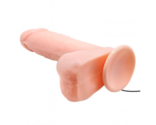 Заказать Телесный вибратор-реалистик с присоской и пультом управления - 19,5 см.