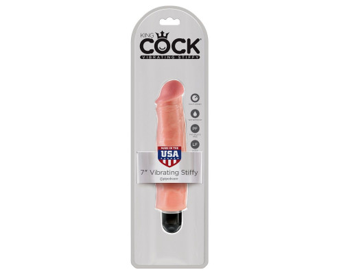 Заказать Телесный вибратор-реалистик 7  Vibrating Stiffy - 21,6 см.